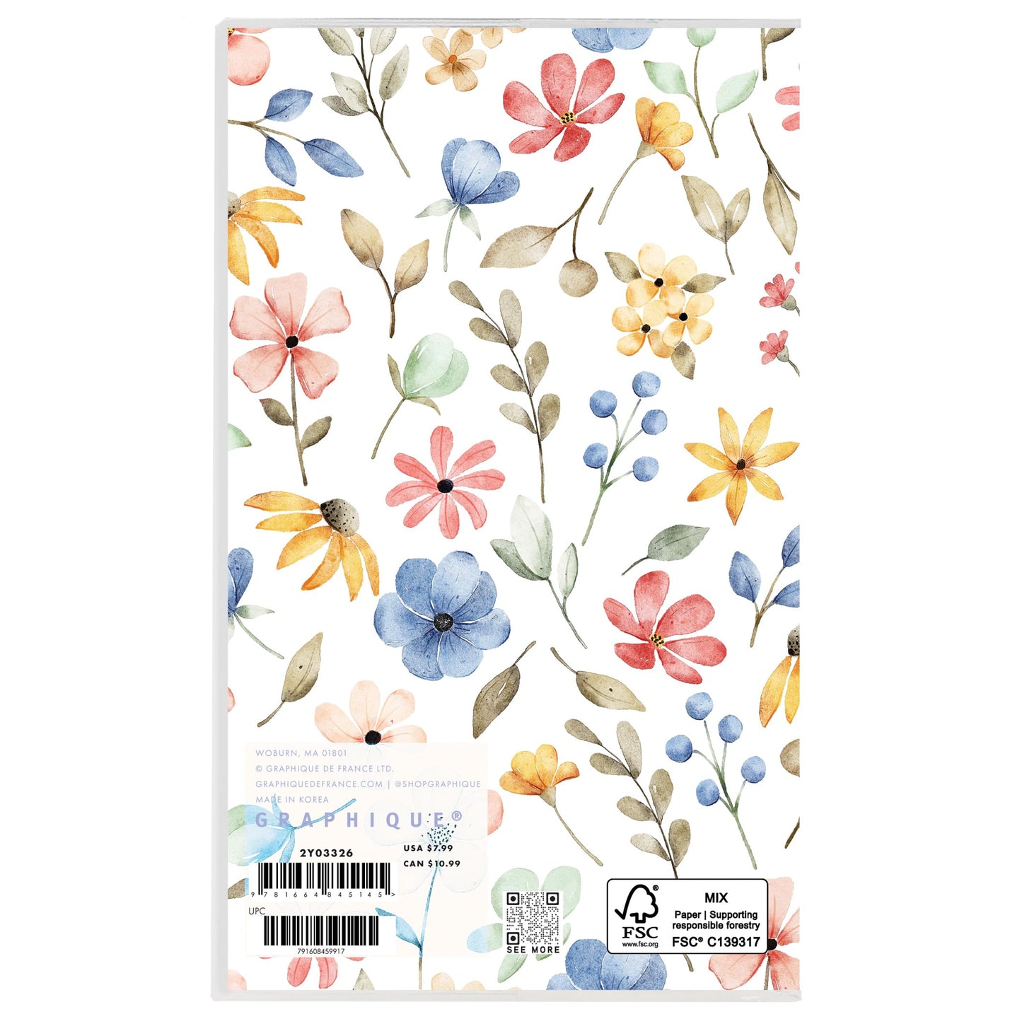 Graphique 2 Year Pocket Planner | 29 Month Organizer, Aug. 2025 – Dec. 2027 Year Planner | Monthly Calendar & Notes Spreads | Marked Holidays | Happy Floral | 9.53 × 15.24 cm