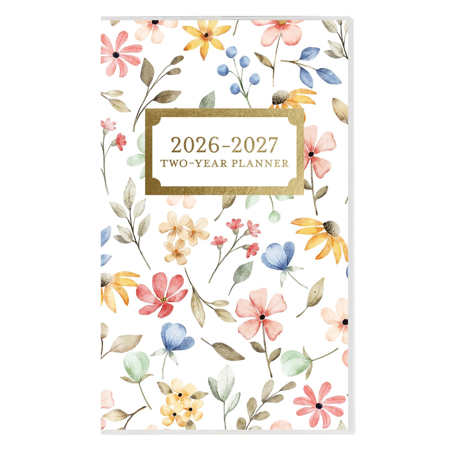 Graphique 2 Year Pocket Planner | 29 Month Organizer, Aug. 2025 – Dec. 2027 Year Planner | Monthly Calendar & Notes Spreads | Marked Holidays | Happy Floral | 9.53 × 15.24 cm
