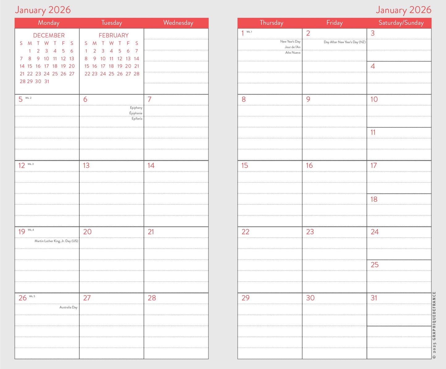 Graphique 2 Year Pocket Planner | 29 Month Organizer, Aug. 2025 – Dec. 2027 Year Planner | Monthly Calendar & Notes Spreads | Marked Holidays | Happy Floral | 9.53 × 15.24 cm