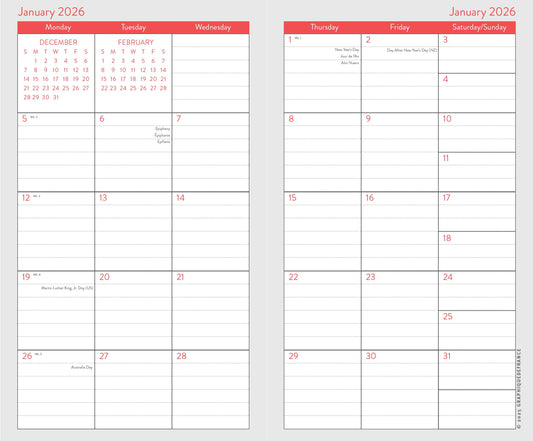 Graphique 2 Year Pocket Planner | 29 Month Organizer, Aug. 2025 – Dec. 2027 Year Planner | Monthly Calendar & Notes Spreads | Marked Holidays | Happy Floral | 9.53 × 15.24 cm